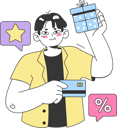 پیش‌نمایش فایل client-enjoys-online-shopping-through-card-11410351 از پک وفاداری