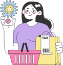پیش‌نمایش فایل woman-pays-shopping-income-tax-11410352 از پک وفاداری
