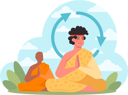 پیش‌نمایش فایل boy-is-meditating-in-forest-11408598 از پک تعطیلات