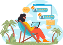 پیش‌نمایش فایل businesswoman-sends-mails-to-clients-from-an-adventure-11408594 از پک تعطیلات