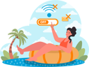 پیش‌نمایش فایل girl-disconnects-all-her-internet-connection-on-vacation-11408600 از پک تعطیلات