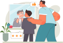 پیش‌نمایش فایل boy-is-seeing-his-own-reflection-in-mirror-11415075 از پک پخش کودکان
