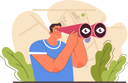 پیش‌نمایش فایل man-exploring-nature-using-telescope-11433183 از پک کوریوسیتی