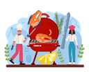 پیش‌نمایش فایل chef-preparing-barbeque-steak-11664225 از پک غذا خوشمزه