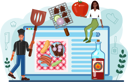 پیش‌نمایش فایل chef-prepares-dish-from-website-11664310 از پک آشپزی آنلاین