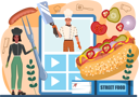 پیش‌نمایش فایل chefs-prepares-hamburger-11664307 از پک آشپزی آنلاین
