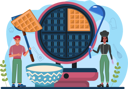 پیش‌نمایش فایل chef-makes-waffle-batter-11664283 از پک ساخت غذا