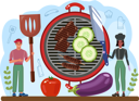 پیش‌نمایش فایل chef-doing-barbeque-11664245 از پک غذا آشپزی
