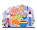 پیش‌نمایش فایل chef-preparing-meat-soup-11664266 از پک غذا آشپزی