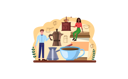 پیش‌نمایش فایل chef-serving-in-cafe-bar-11664247 از پک غذا آشپزی