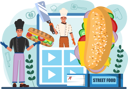پیش‌نمایش فایل chef-preparing-hamburger-11664198 از پک آشپزی آنلاین