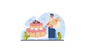پیش‌نمایش فایل baker-decorates-birthday-cake-11692192 از پک فعالیت وب