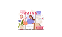 پیش‌نمایش فایل girl-doing-social-media-marketing-11690952 از پک فعالیت وب