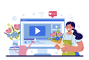 پیش‌نمایش فایل florist-online-service-or-platform-floral-designer-making-or-arranging-11689480 از پک فعالیت آنلاین