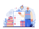 پیش‌نمایش فایل old-man-showing-event-management-list-11689279 از پک متفرقه