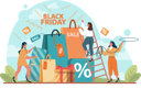 پیش‌نمایش فایل girls-doing-black-friday-shopping-11721060 از پک جمعه سیاه