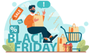 پیش‌نمایش فایل man-doing-black-friday-shopping-11721066 از پک جمعه سیاه