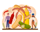 پیش‌نمایش فایل chef-making-unhealthy-fast-food-11752336 از پک غذا و نوشیدنی
