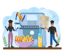 پیش‌نمایش فایل male-and-female-chef-cooking-fish-and-chips-11752326 از پک غذا و نوشیدنی