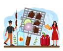 پیش‌نمایش فایل male-chef-making-delicious-barbecue-with-hot-11752294 از پک غذا و نوشیدنی