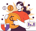 پیش‌نمایش فایل girl-holding-dollar-while-doing-financial-analysis-11752959 از پک کسب و کار