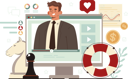 پیش‌نمایش فایل businessman-makes-strategies-to-save-business-from-risks-11753859 از پک فعالیت آنلاین