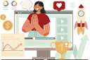 پیش‌نمایش فایل businesswoman-works-on-launching-program-11753889 از پک فعالیت آنلاین