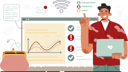 پیش‌نمایش فایل employee-gives-presentation-on-business-data-11753857 از پک فعالیت آنلاین