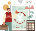 پیش‌نمایش فایل businessman-manages-his-finances-11753846 از پک فعالیت آنلاین