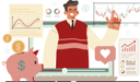 پیش‌نمایش فایل businessman-saves-his-money-in-piggy-bank-11753843 از پک فعالیت آنلاین