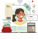 پیش‌نمایش فایل businesswoman-pays-shopping-bills-11753811 از پک فعالیت آنلاین