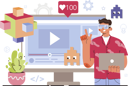 پیش‌نمایش فایل designer-views-at-social-media-post-of-3d-object-11753816 از پک فعالیت آنلاین