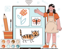 پیش‌نمایش فایل girl-fills-color-in-animal-shape-11753826 از پک فعالیت آنلاین