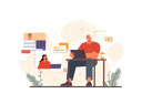 پیش‌نمایش فایل businessman-doing-online-meeting-with-employees-11800219 از پک متفرقه