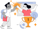 پیش‌نمایش فایل girl-and-boy-achieving-eduction-trophy-12307060 از پک آموزش و پرورش