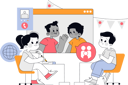 پیش‌نمایش فایل girl-and-boy-doing-online-group-study-12307054 از پک آموزش و پرورش