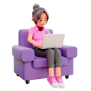 پیش‌نمایش فایل cute-girl-sitting-on-the-sofa-and-working-in-laptop-5744733 از پک دختر بانمک