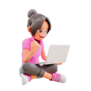 پیش‌نمایش فایل excited-girl-studying-at-home-with-e-learning-program-5724164 از پک دختر بانمک
