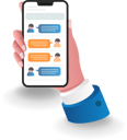 پیش‌نمایش فایل social-media-app-5482935 از پک گوشی هوشمند در دست