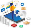 پیش‌نمایش فایل woman-doing-digital-marketing-announcement-5623507 از پک فعالیت‌های تجاری