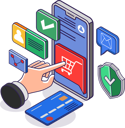 پیش‌نمایش فایل online-shopping-app-5624723 از پک فناوری کسب‌وکار
