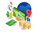 پیش‌نمایش فایل shipping-goods-with-world-map-6191265 از پک فناوری کسب‌وکار