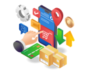 پیش‌نمایش فایل shop-for-goods-with-e-commerce-store-6191266 از پک فناوری کسب‌وکار
