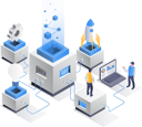 پیش‌نمایش فایل platform-startup-company-is-launching-a-rocket-6284810 از پک فناوری کسب‌وکار