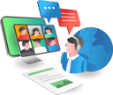 پیش‌نمایش فایل customer-service-video-call-with-world-clients-6285587 از پک کسب و کار
