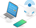 پیش‌نمایش فایل devices-connected-to-wifi-router-6492525 از پک فناوری کسب‌وکار