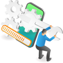 پیش‌نمایش فایل man-repairing-the-smartphone-application-6492936 از پک کسب‌وکار و فناوری