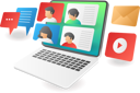 پیش‌نمایش فایل virtual-conversation-with-laptop-6493049 از پک کسب‌وکار و فناوری