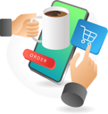 پیش‌نمایش فایل pay-for-coffee-using-mobile-phone-6492902 از پک فناوری کسب‌وکار