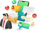 پیش‌نمایش فایل customer-service-discussion-with-smartphone-6608396 از پک فناوری کسب‌وکار
